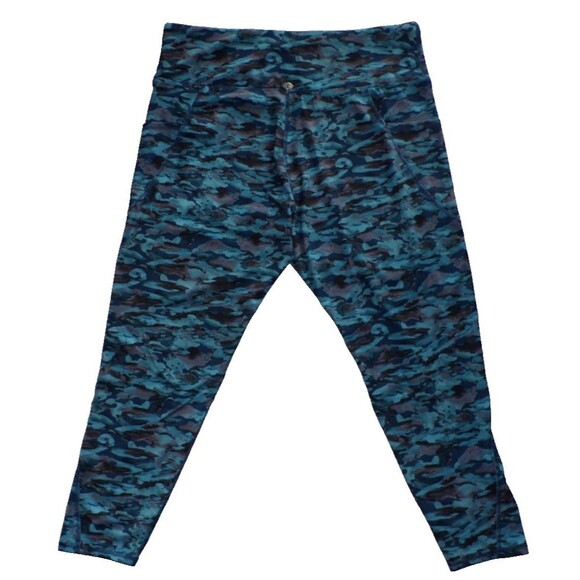 Tahari Sport Blue Camouflage Stretch Crop Pants Athleisure Plus Size 3X NWT! $92 - Picture 2 of 3
